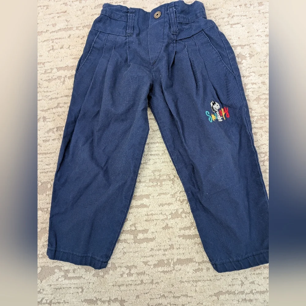 Vtg Snoopy Navy Kids Pants, Size 3T, Made In USA